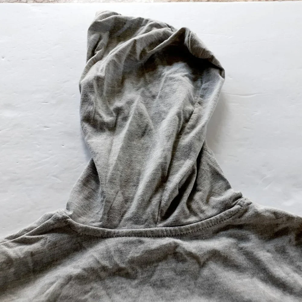Champion Boys T-Shirt Gray Hoodie Long Sleeve Medium